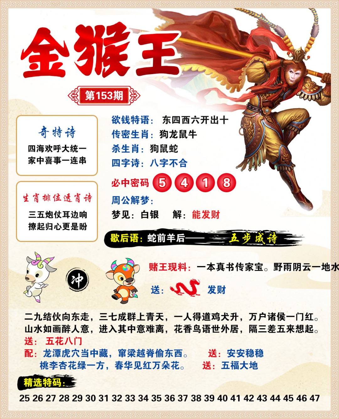 2026153金猴王预测