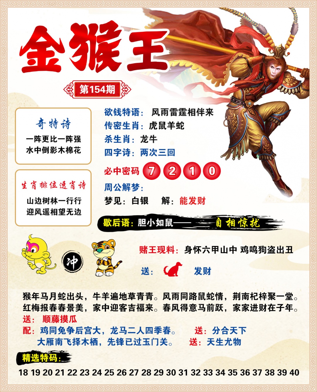 2026154金猴王预测